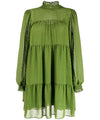 abito donna michael kors colletto arricciato verde
