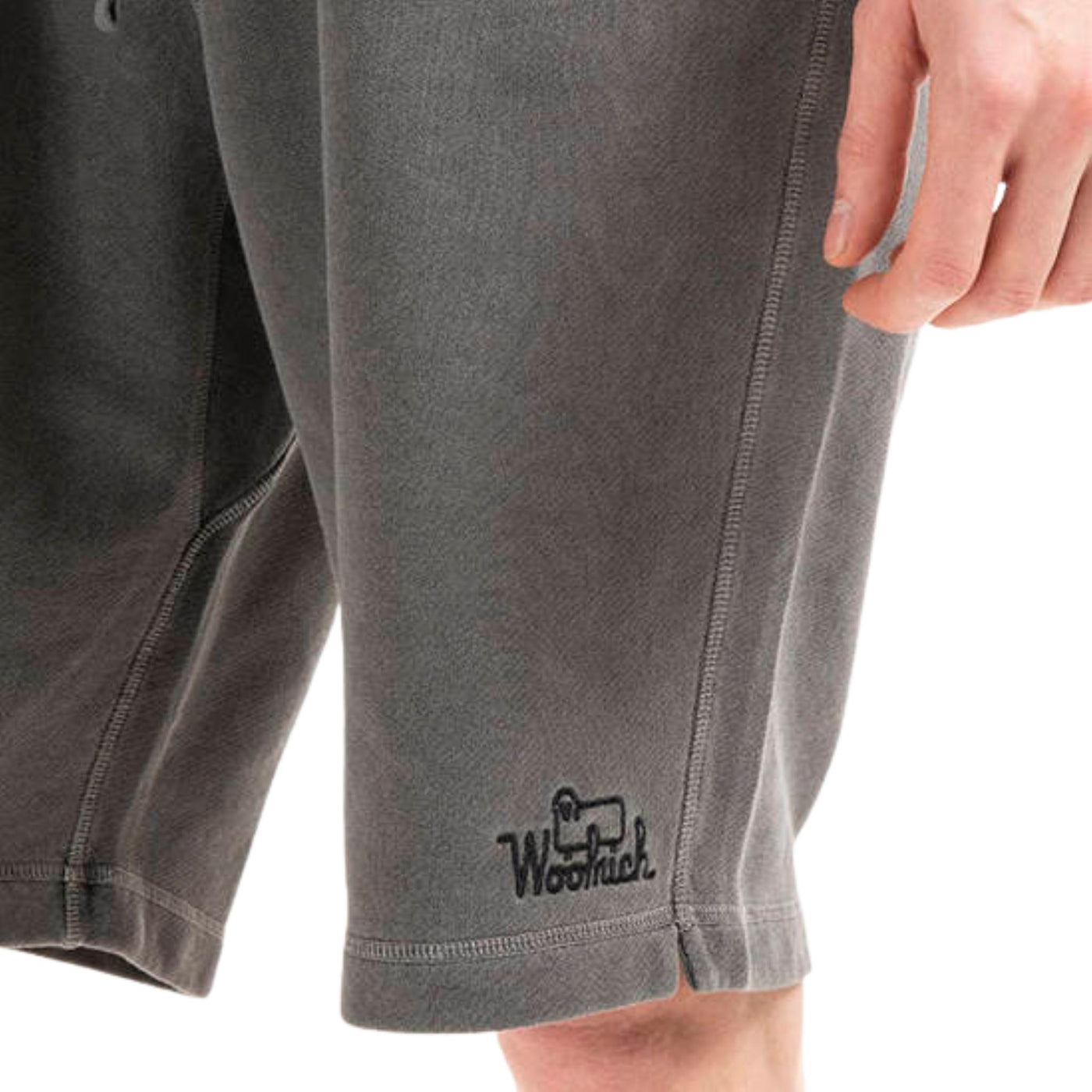 bermuda cargo woolrich in cotone felpato grigio logo