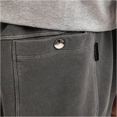 bermuda cargo woolrich in cotone felpato grigio dettaglio tasca posteriore