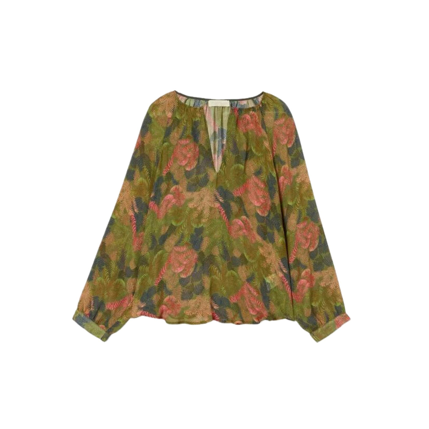 Women's blouse with leaf print