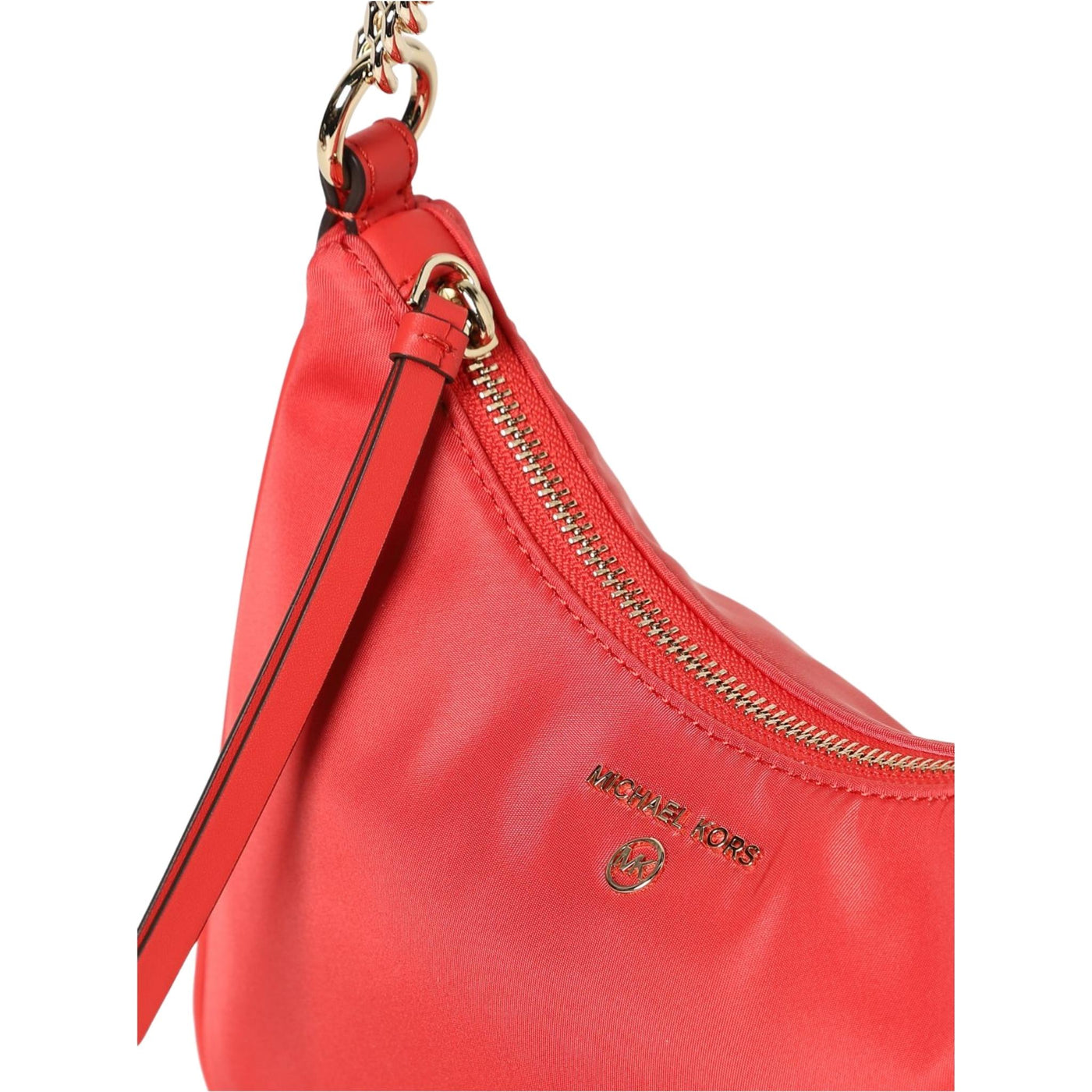 borsa donna michael kors con logo frontale in nylon rossa dettaglio