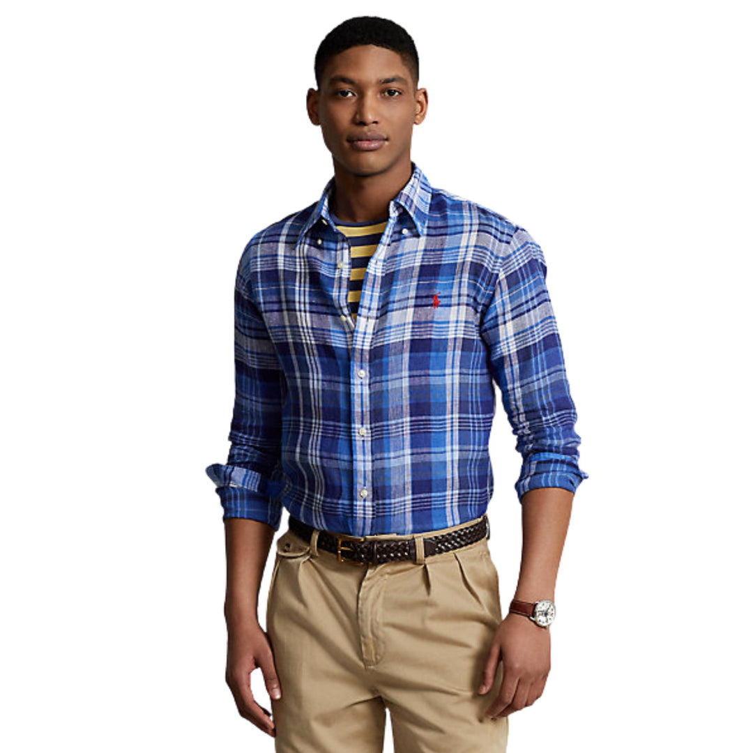 Camicia Uomo in lino leggero a quadri Polo Ralph Lauren Old England