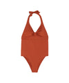 Women's swimsuit with curled motif