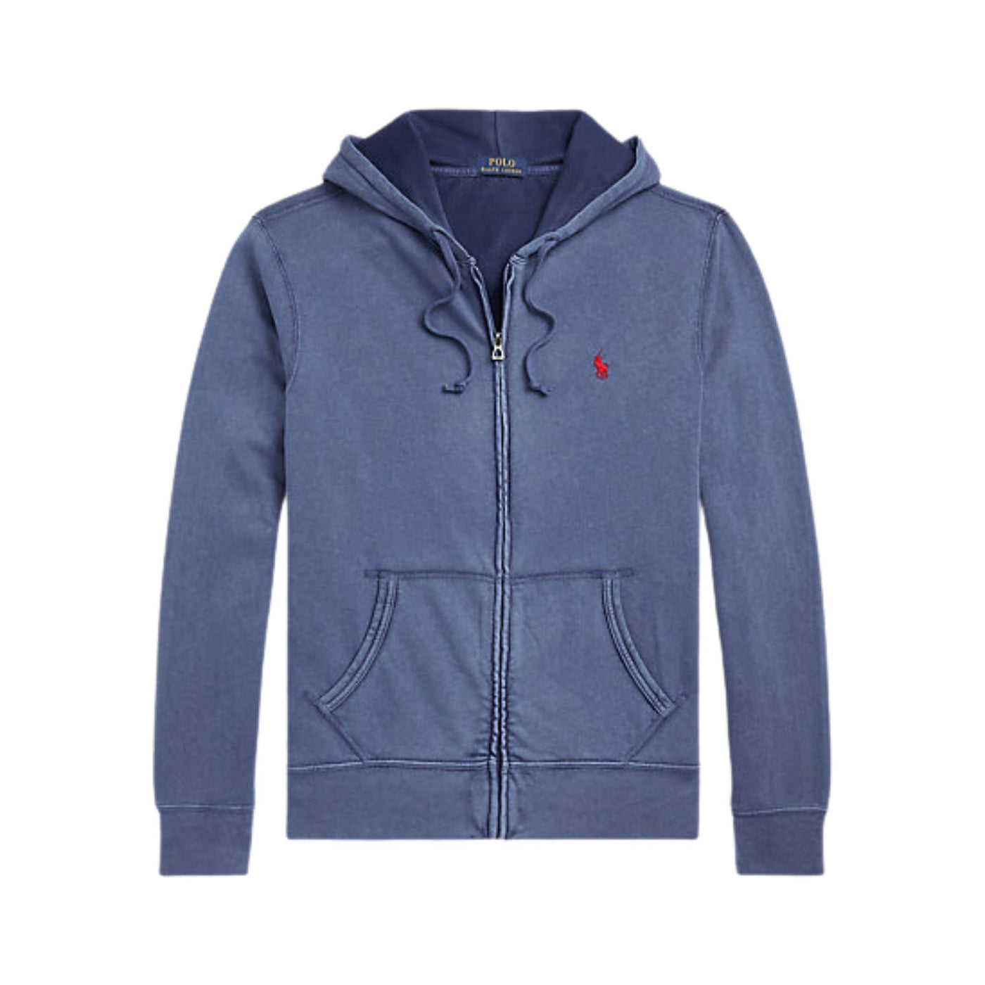 felpa uomo ralph lauren chiusura zip blu