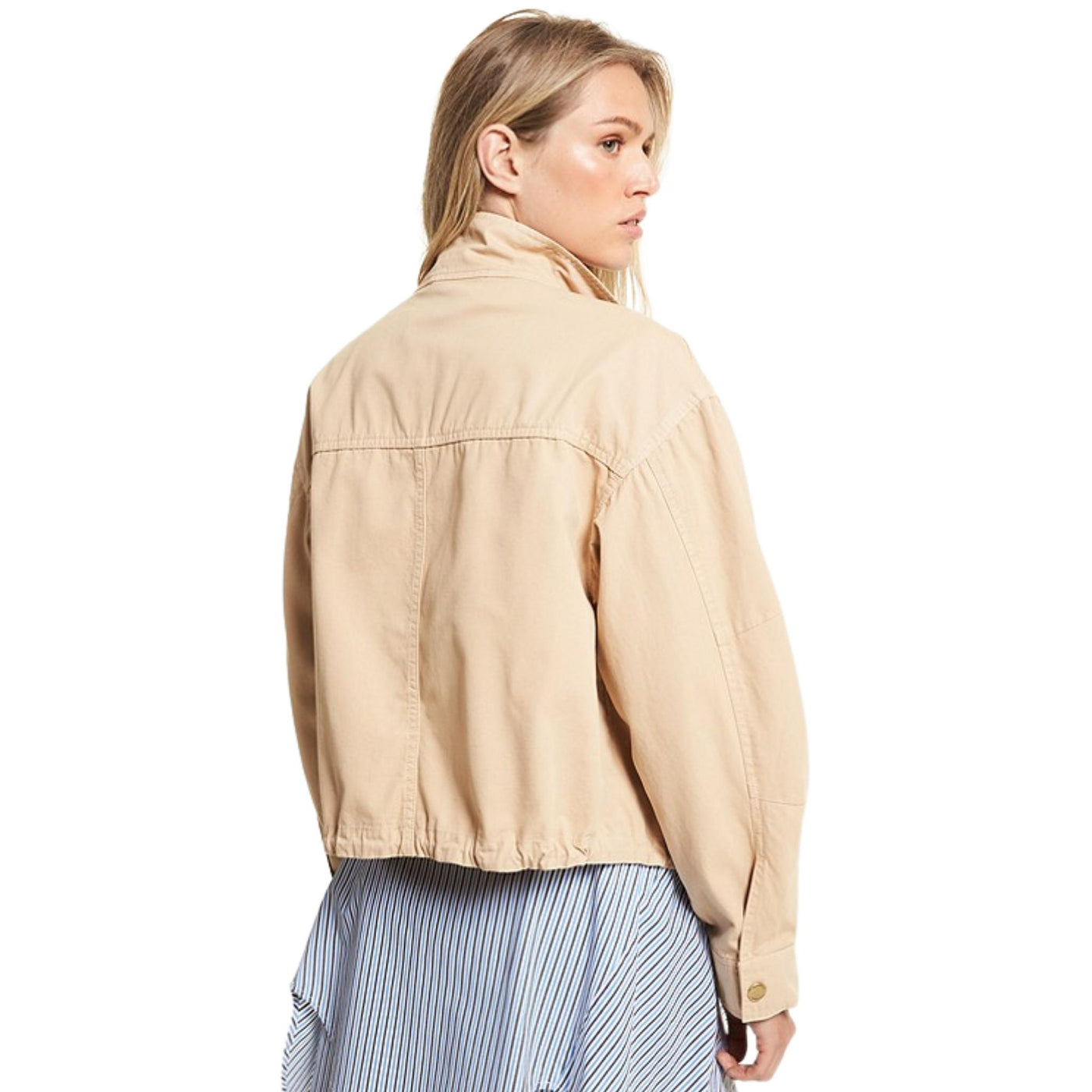 Women's jacket in garment-dyed cotton canvas