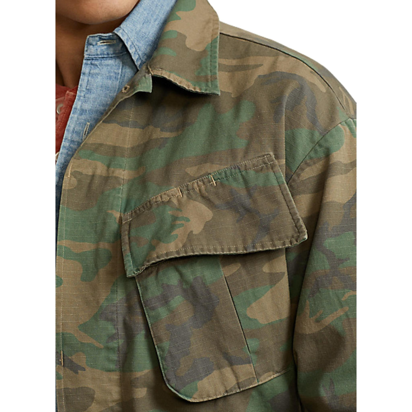 giacca uomo Polo Ralph Lauren in cotone camouflage dettaglio