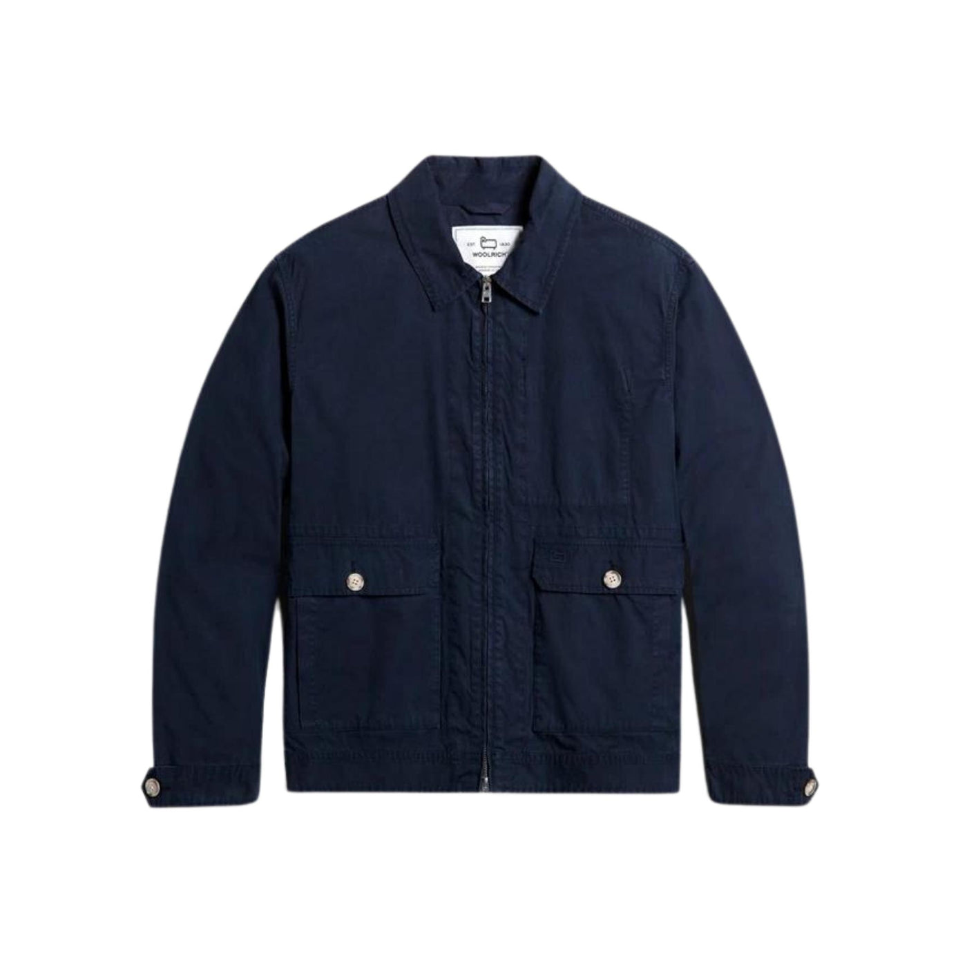 giacca uomo woolrich stile bomber in cotone blu