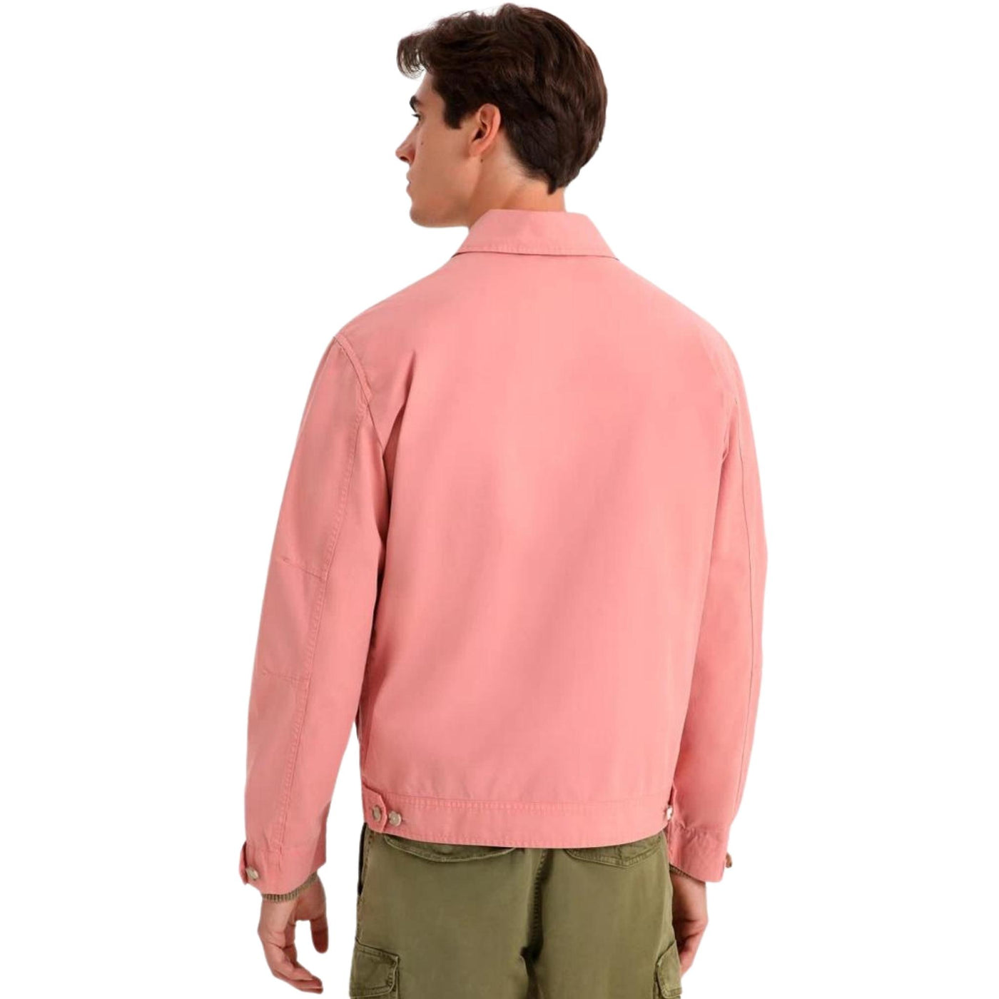 giacca uomo woolrich stile bomber in cotone rosa retro