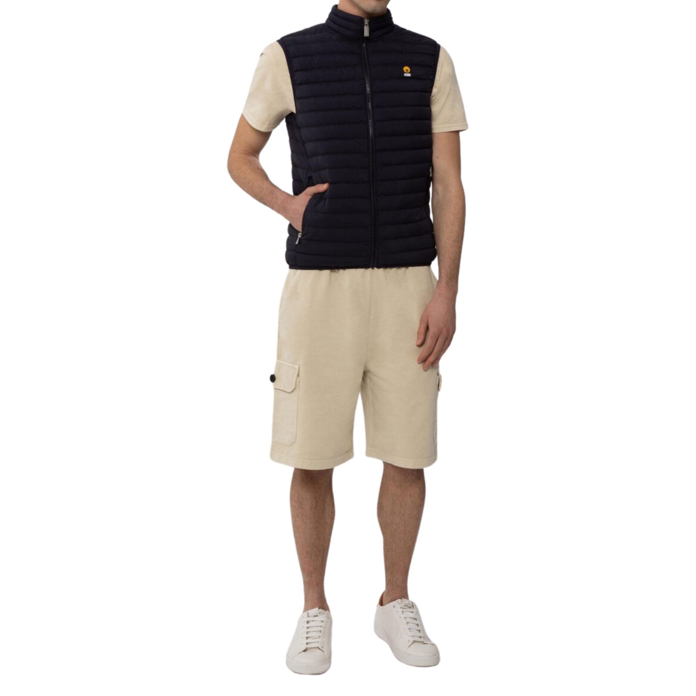 Men's vest padded with real down