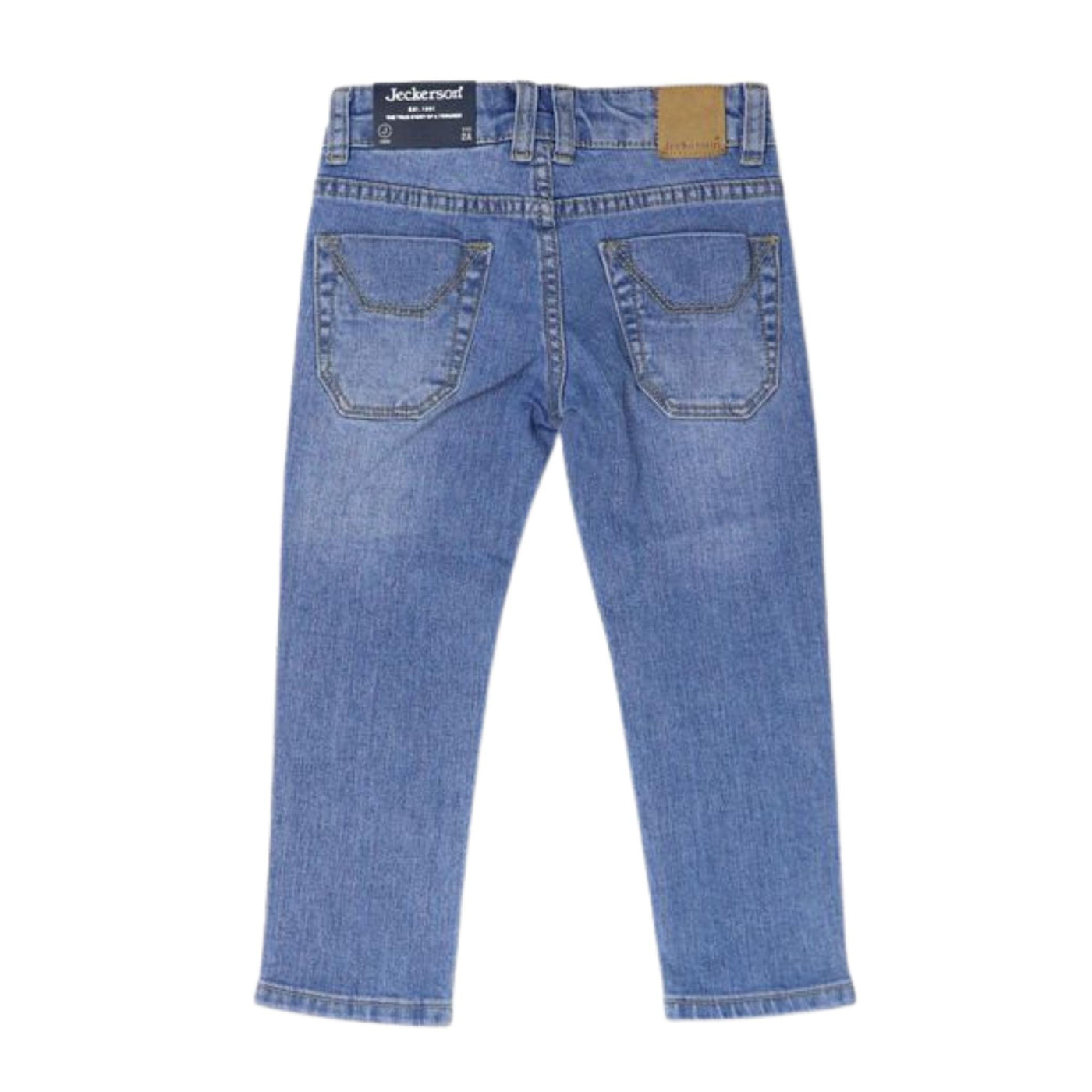 jeans bambino jeckerson cinque tasche con logo retro