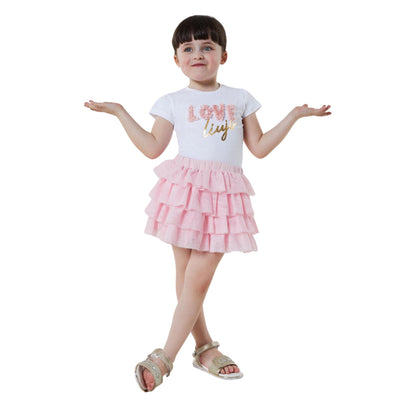 minigonna bambina liu jo in tulle indossata