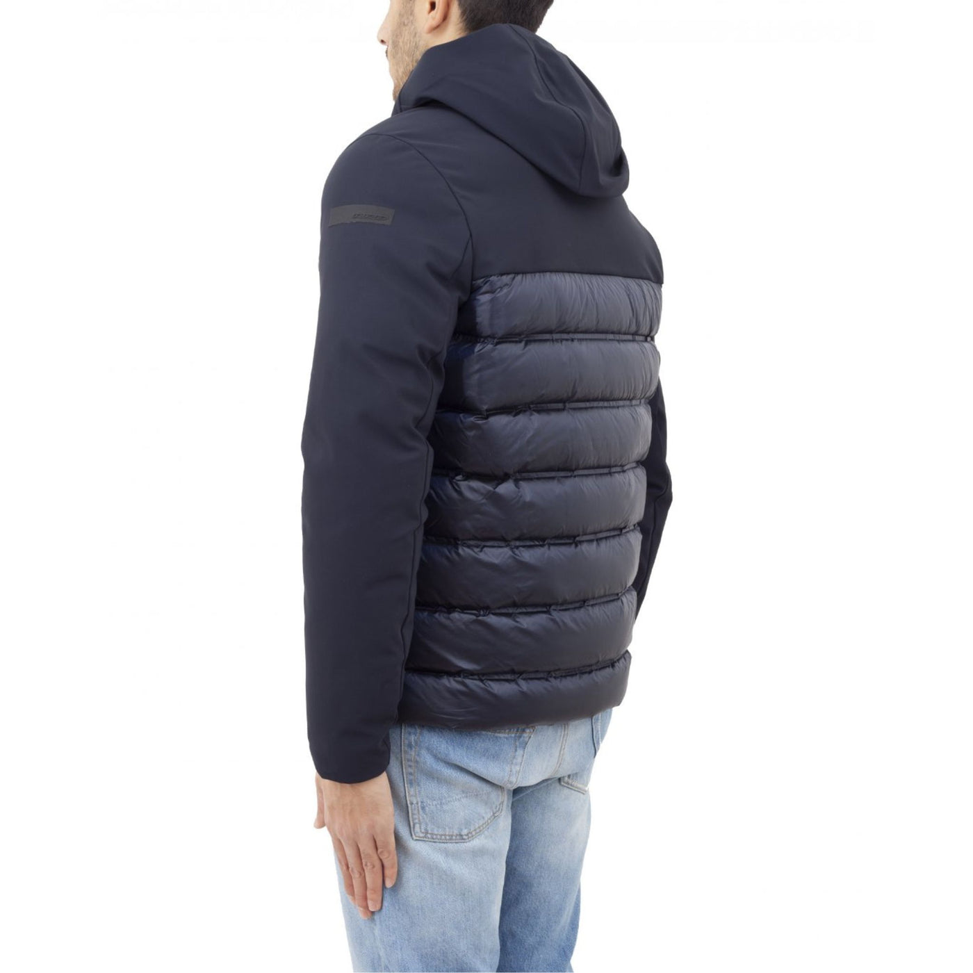 Men's bi-fabric down jacket