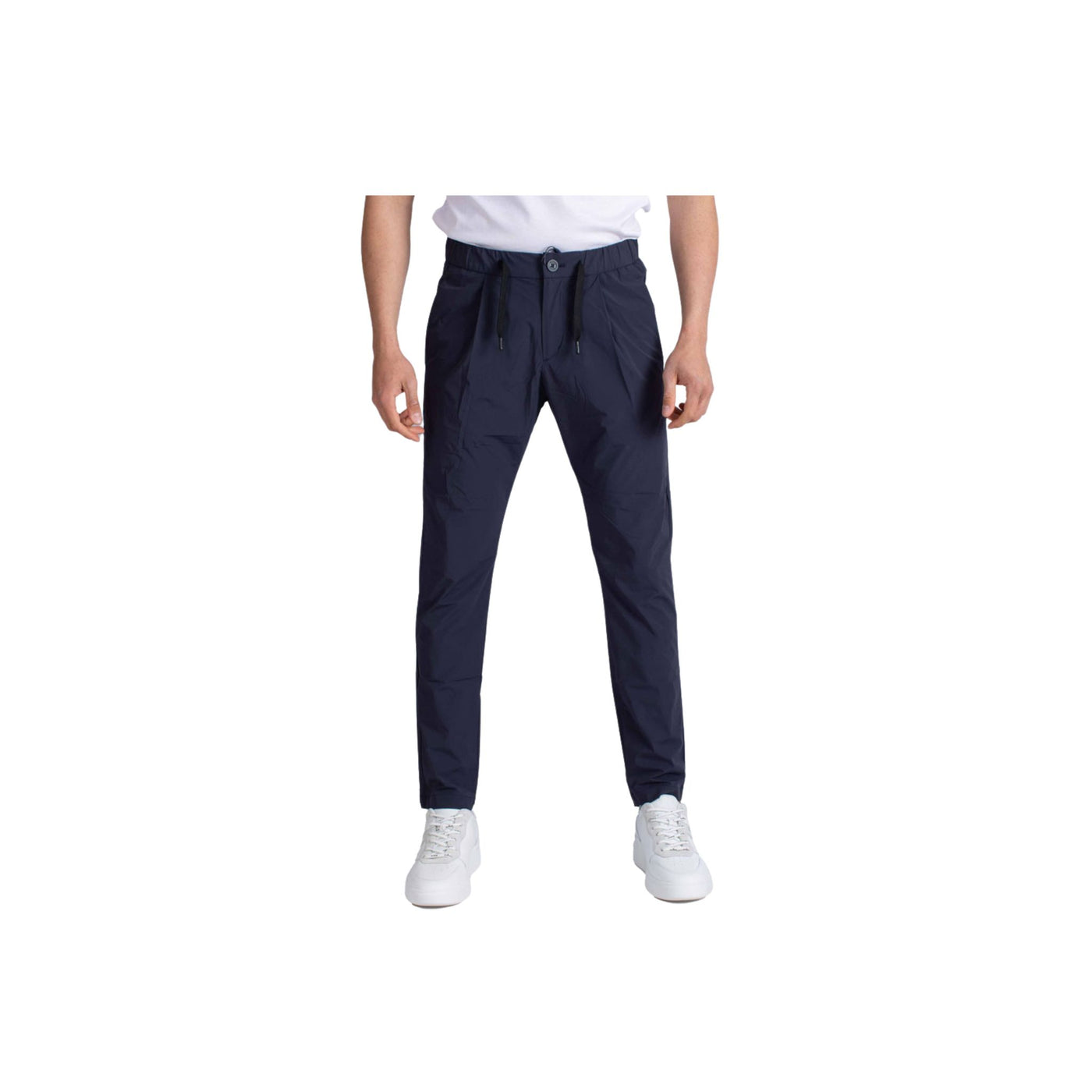 Men's trousers with drawstring in solid color
