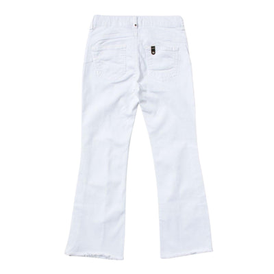 pantaloni da bambina liujo bootcut bianchi retro