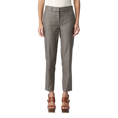 pantaloni donna michael kors con fantasia scozzese