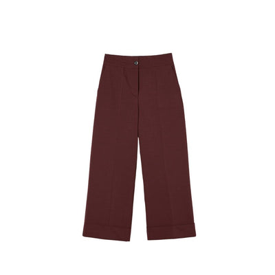 Straight leg women's trousers with turn-ups