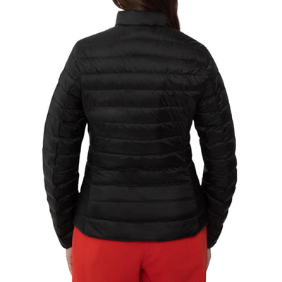 Woman down jacket with padded collar