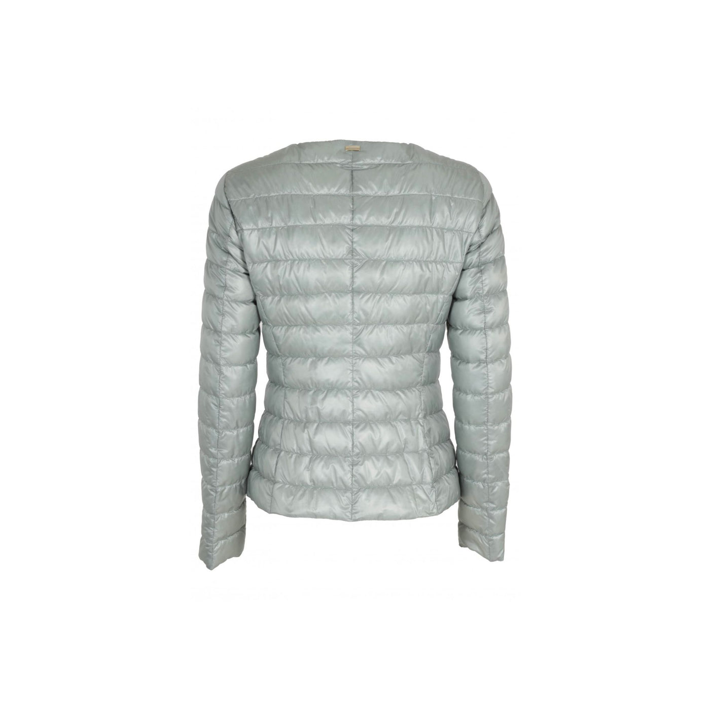 Quilted women's down jacket with welt collar