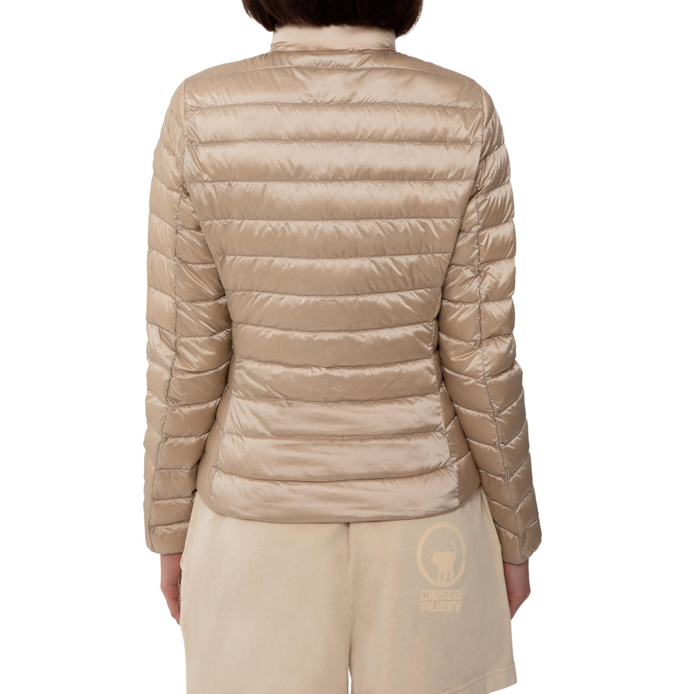 Woman down jacket with large side pockets
