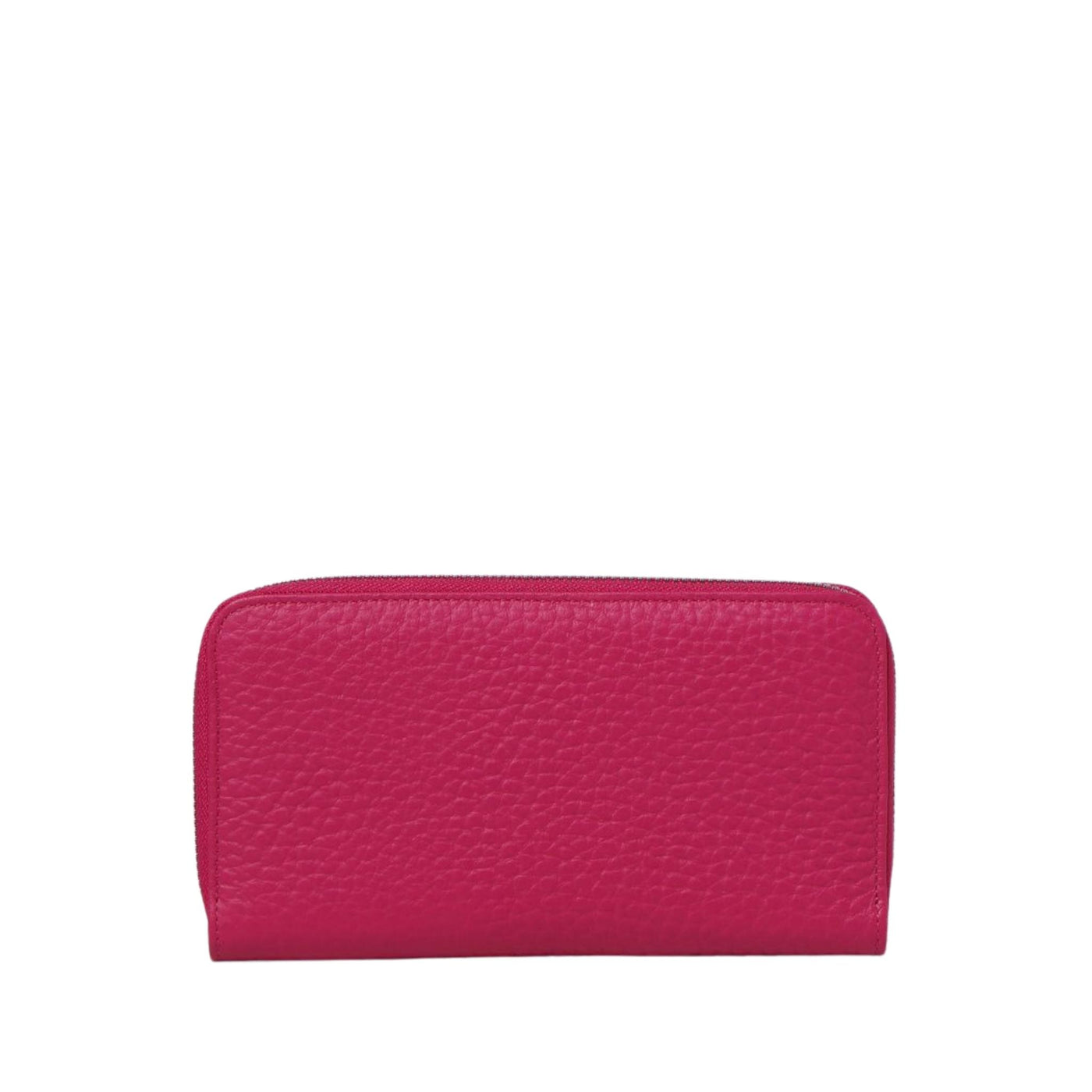 portafogli orciani pelle martellata con zip magenta retro