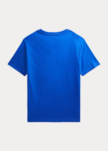Boy's T-shirt in solid color with mini logo