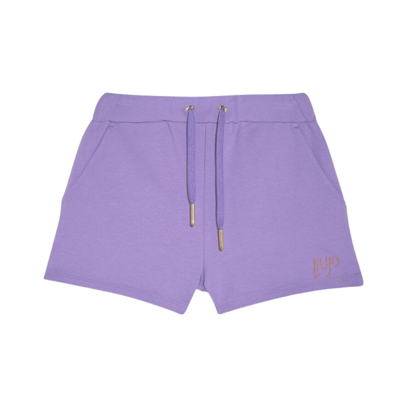 shorts bambina liu jo in cotone stretch lilla
