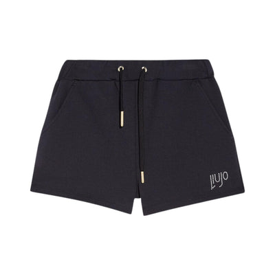 shorts bambina liu jo in cotone stretch nero
