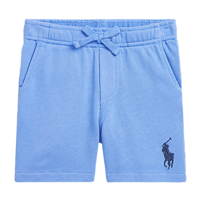 shorts neonato ralph lauren in spugna di cotone azzurro
