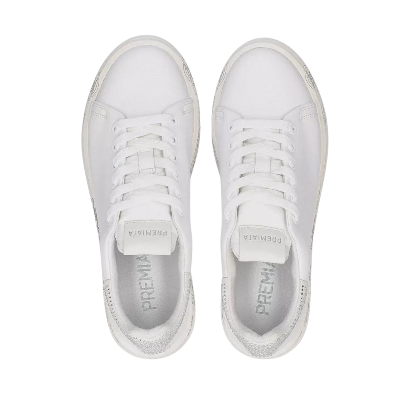sneakers belle premiata in pelle con strass dall'alto