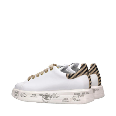 sneakers belle premiata pelle zebrata bianco retro