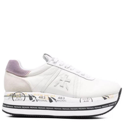 sneakers premiata beth bianco con tallone contrasto