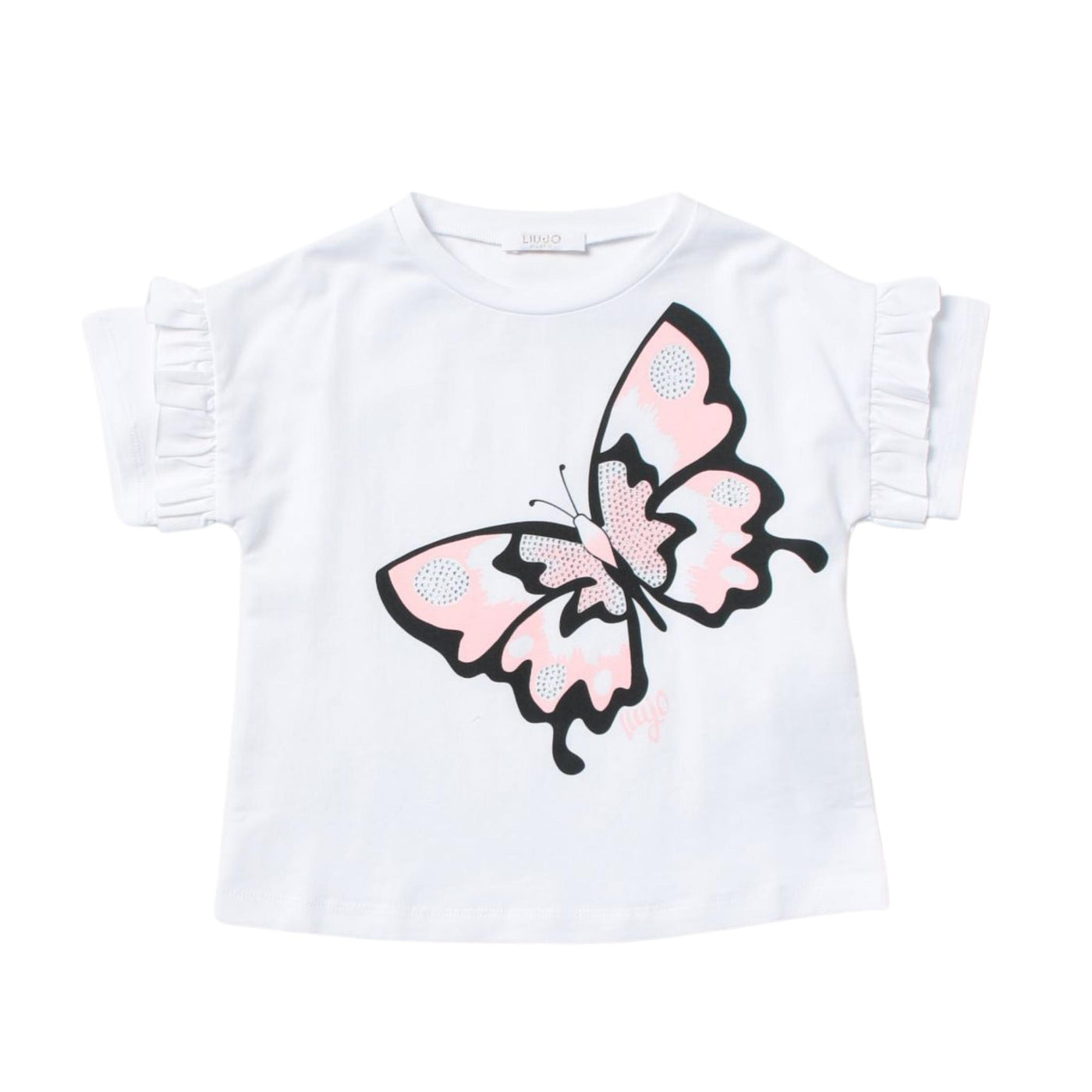 t-shirt bambina liu jo stampa farfalla