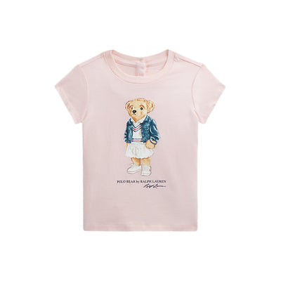 T-shirt bambina rosa Polo Ralph Lauren vista frontale