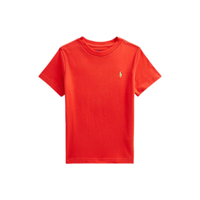 t-shirt bambino ralph lauren jersey di cotone rosso