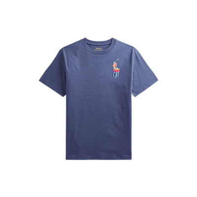 T-shirt bambino blu Polo Ralph Lauren vista frontale