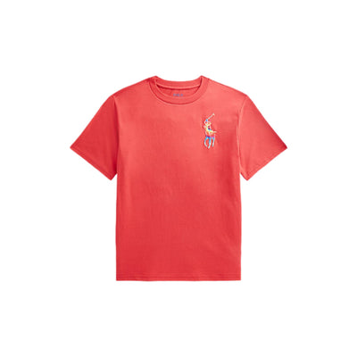 t-shirt bambino ralph lauren logo tie dye rosso