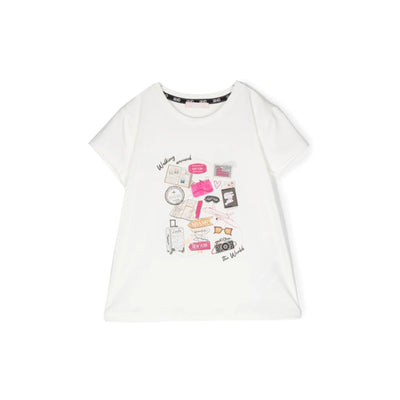 Girl's t-shirt with "travel" pattern