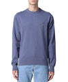 Solid color men's sweater with logo on the front