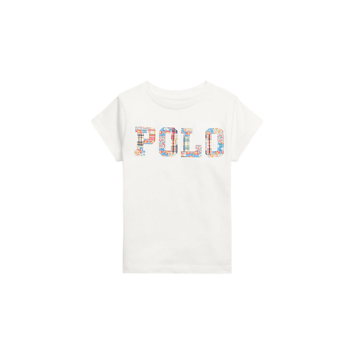 T-shirt Bambina con scritta Polo a fiori