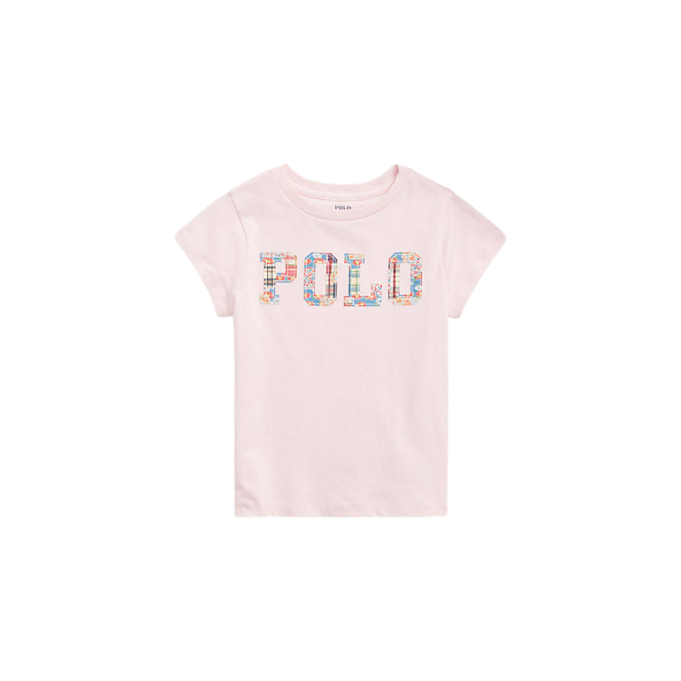 T-shirt Bambina con scritta Polo a fiori