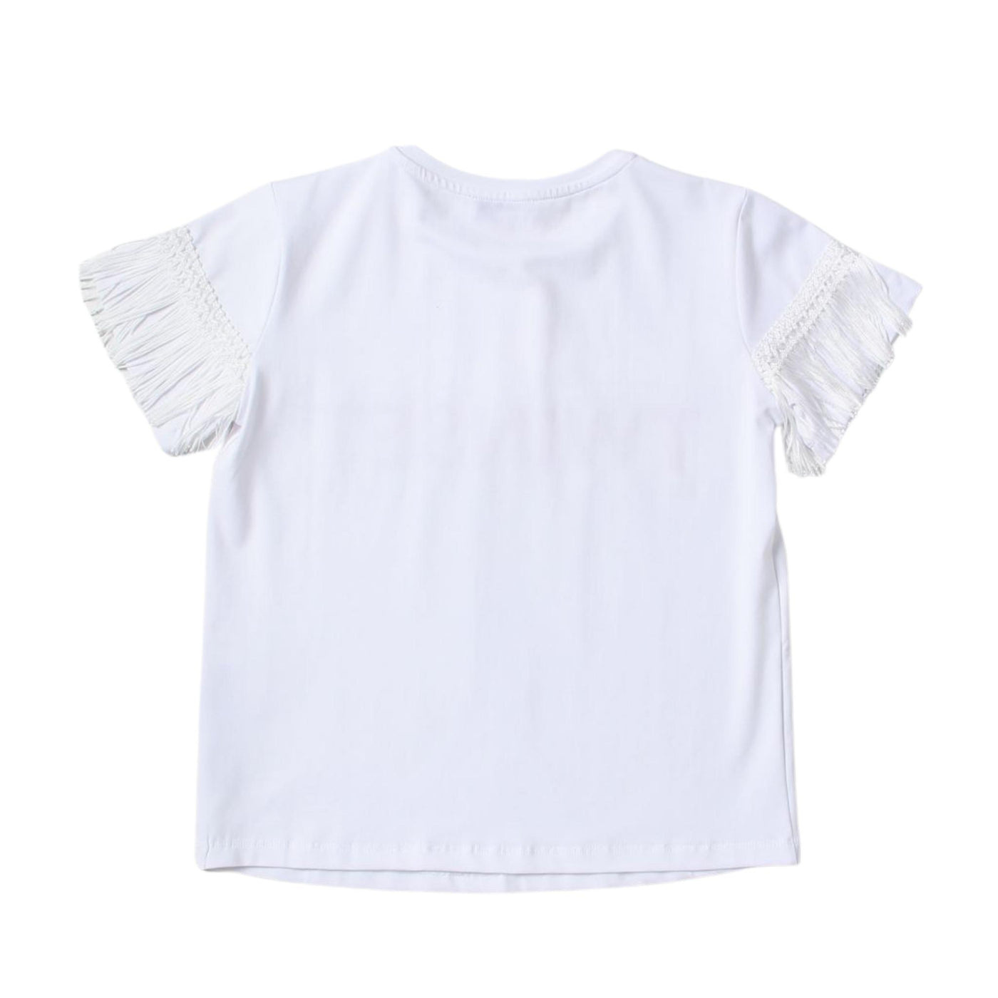 t-shirt bambina twinset con logo e frange retro