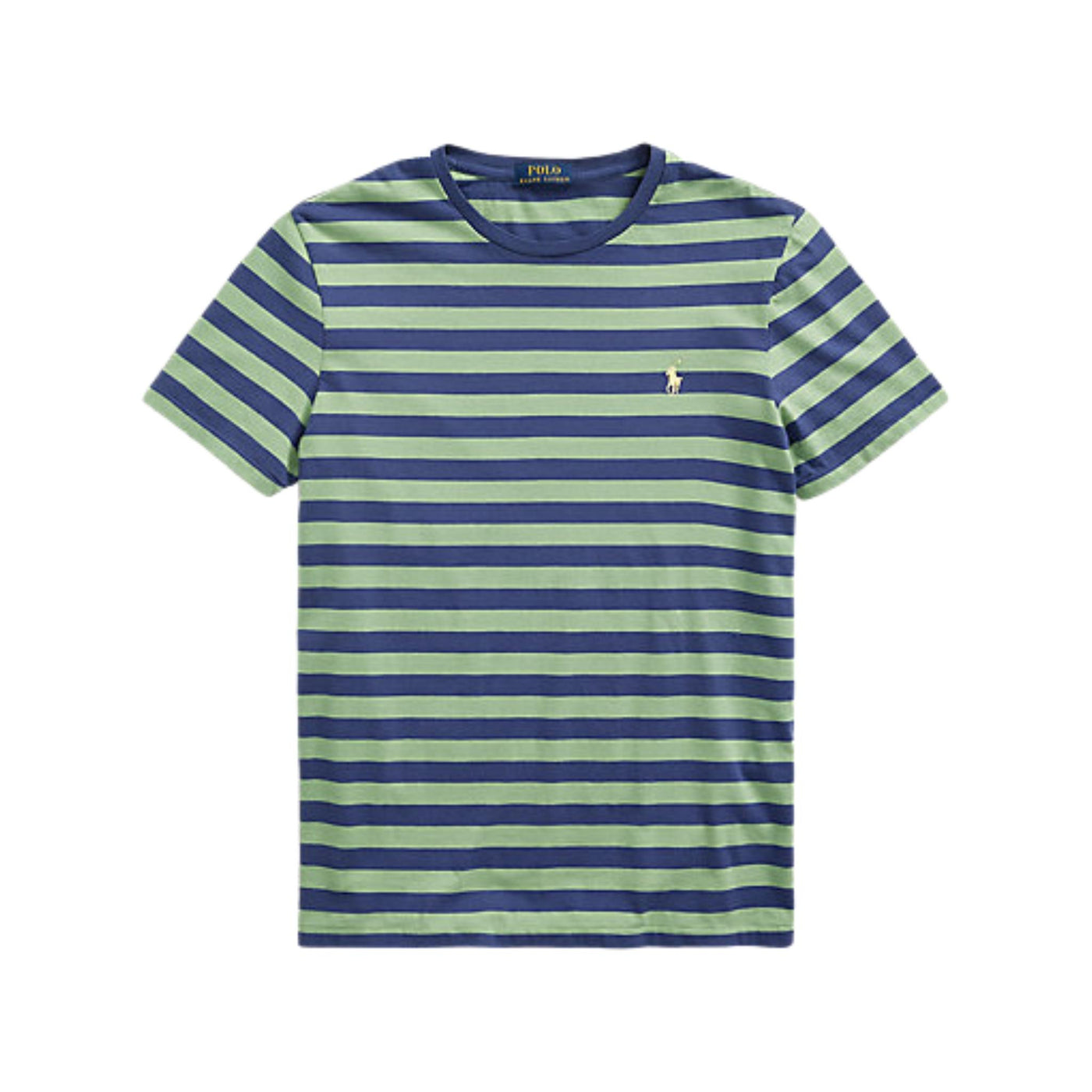 t-shirt uomo ralph lauren slim fit a righe orizzontali verde